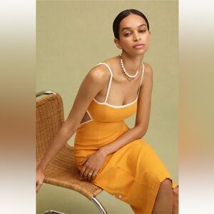 Maeve Dafni Cutout midi linen dress (Anthropologie)